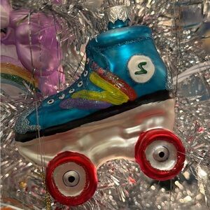 90s Blue Roller Skate Christmas Ornament